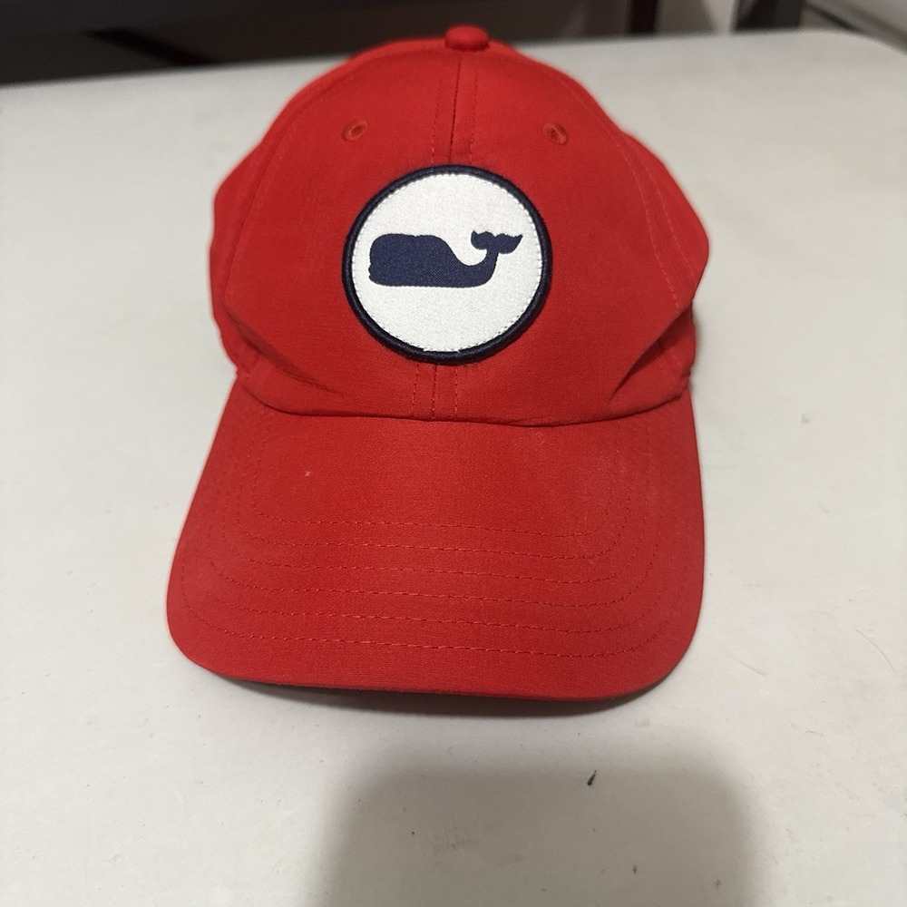 Vineyard Vines Red Snapback Baseball Cap Whale Americana US Flag